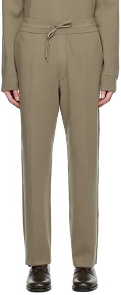 Спортивные штаны цвета хаки с защипенными швами Solid Homme