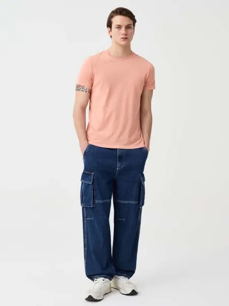 Футболка из хлопка с узором ротондо Ovs, цвет coral pink
