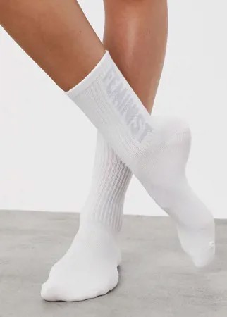 Белые носки из смесового органического хлопка с надписью 