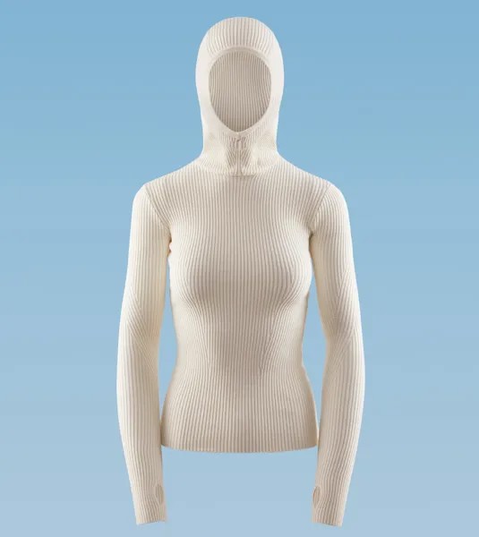 Лонгслив Oysho Knit Balaclava, белый