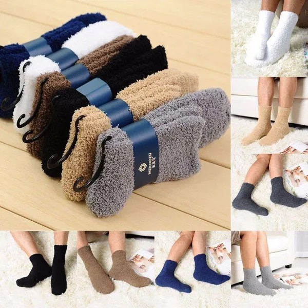 Чрезвычайно удобные кашемировые носки Женские мужские зимние теплые пушистые шерстяные носки