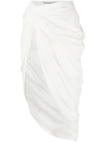 Alexander Wang asymmetric midi skirt, белый
