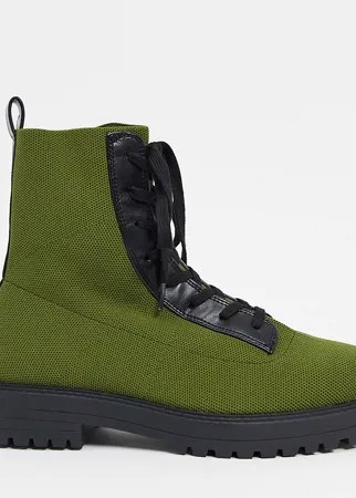 Зеленые ботинки для широкой стопы ASOS DESIGN-Зеленый цвет
