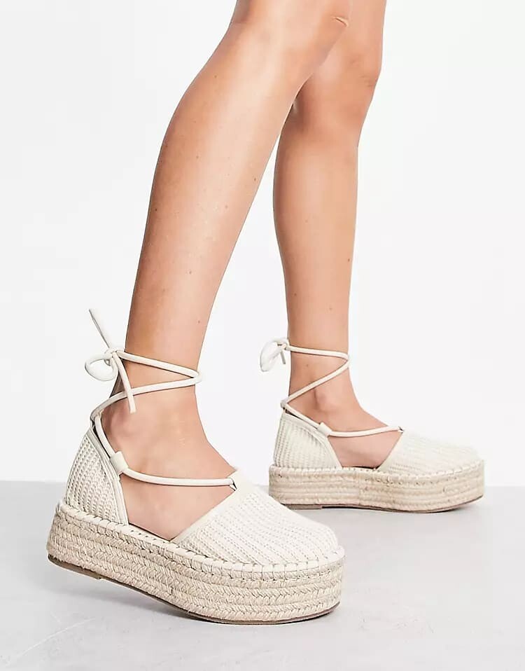 Эспадрильи на платформе ASOS DESIGN Juggle, бежевый