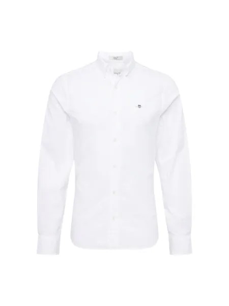 Рубашка узкого кроя на пуговицах Gant, белый