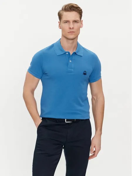 Рубашка поло стандартного кроя United Colors Of Benetton, синий