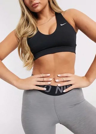 Черный спортивный бюстгальтер с легкой степенью поддержки Nike Training Indy-Черный цвет