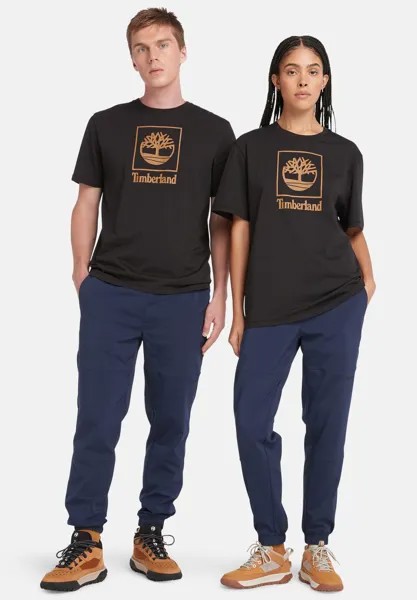 Футболка с принтом Short Sleeve Stack Logo Timberland, черный