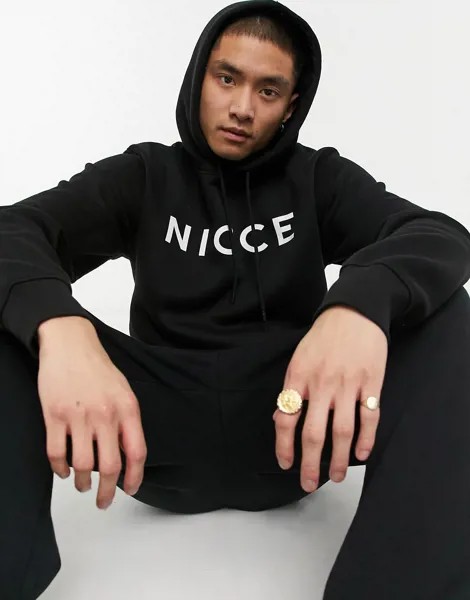 Худи черного цвета с логотипом Nicce-Черный цвет