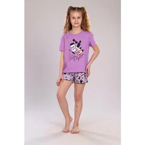 Пижама  IvCapriz, размер 32, фиолетовый, черный