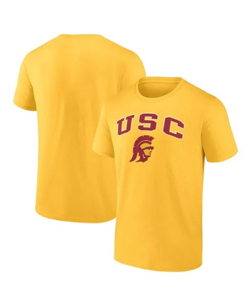 Мужская золотая футболка с логотипом USC Trojans Campus Fanatics