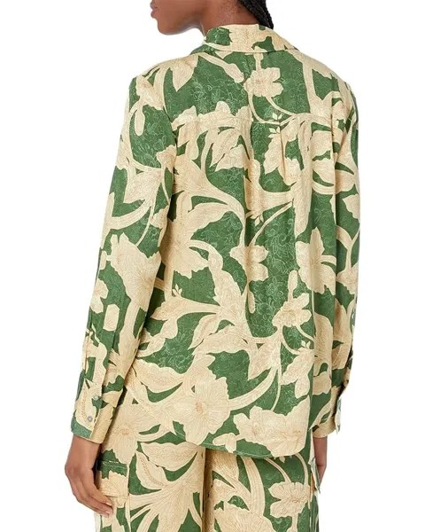 Рубашка MANGO Cammo Shirt, зеленый