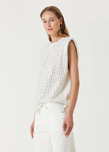 Футболка с вышивкой камнями Golden Goose, белый