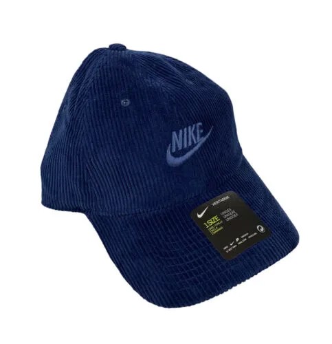 НОВАЯ мужская кепка с ремешком Nike Heritage 86 H86 из вельвета темно-синего цвета