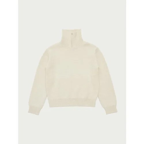 Джемпер AMOMENTO Half Zip-Up Knit, размер L, бежевый