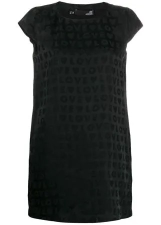 Love Moschino платье мини из атласного жаккарда