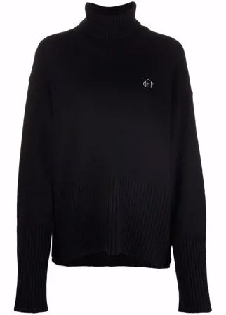 Off-White джемпер с высоким воротником и вышитым логотипом