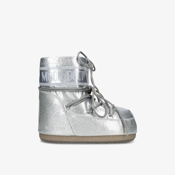 Зимние ботинки Icon Low 2 из плетеной ткани с блестками Moon Boot, серебряный