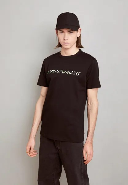 Футболка с принтом CAMOUFLAGE RUBBER INJECTION LOGO PRINT Antony Morato, цвет black