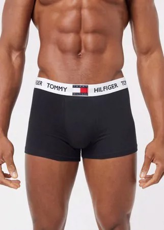 Черные боксеры-брифы с логотипом на поясе Tommy Hilfiger-Черный цвет