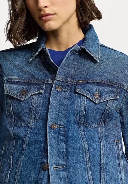 Джинсовая куртка FLAG DENIM TRUCKER JACKET Ralph Lauren, синий деним