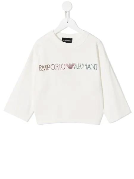 Emporio Armani Kids толстовка с вышитым логотипом