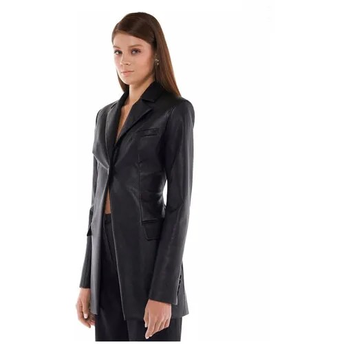 Пиджак Sorelle, удлиненный, силуэт прилегающий, размер XS, мультиколор, черный