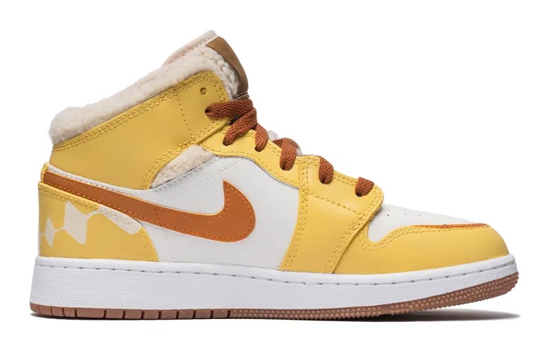 Кроссовки Air Jordan 1 Vintage Basketball Shoes Women's High-top White, хаки