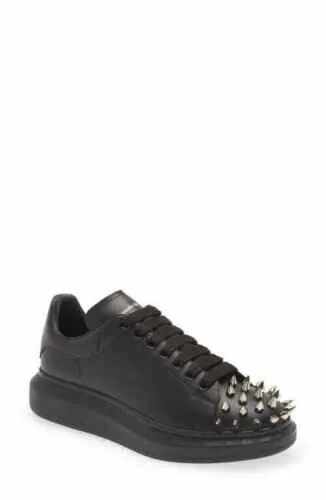 Мужские кроссовки с заклепками в стиле панк Alexander McQueen черного и серебристого цвета 41,5 евро США 8,5