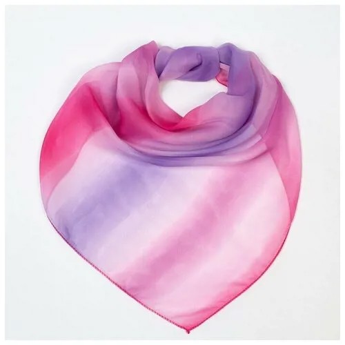 Платок женский текстильный, цвет фиолетовый, размер 65х65./В упаковке шт: 1