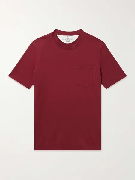 Футболка из хлопкового джерси BRUNELLO CUCINELLI, красный