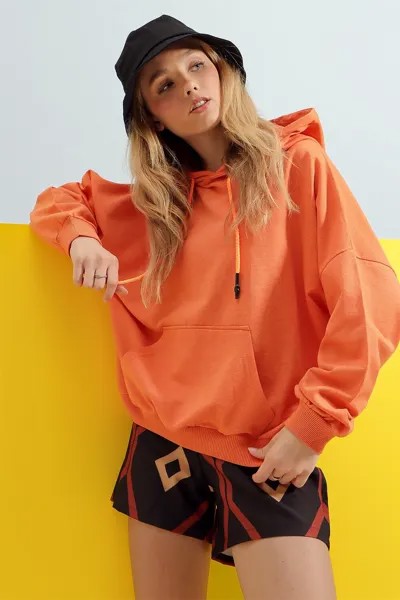 Кардиган - Оранжевый - Классический крой Trend Alaçatı Stili