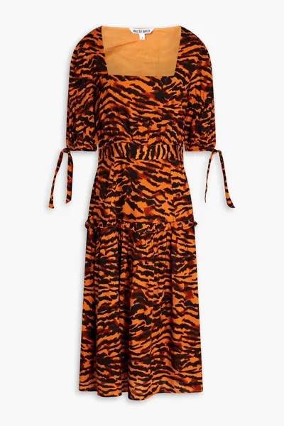 Платье миди Yosline со сборками и жаккардовым узором Walter Baker, цвет Animal print