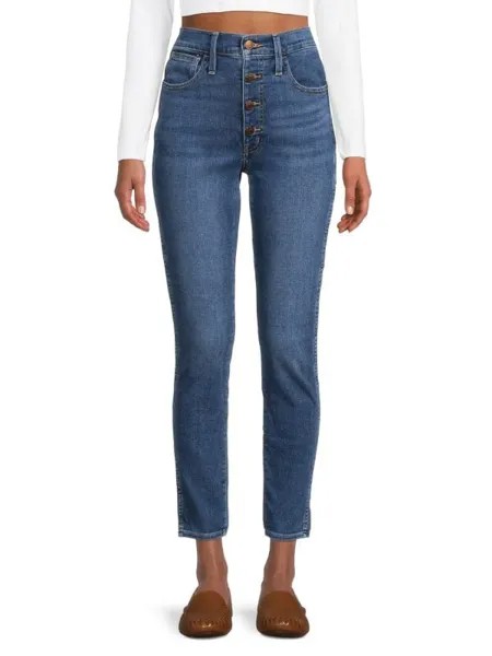 Джинсы Cкинни до Щиколотки Madewell Roadtripper с высокой посадкой, темно - синий