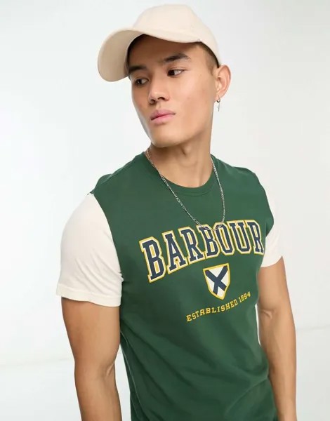 Зеленая футболка Barbour Bodleian Varsity