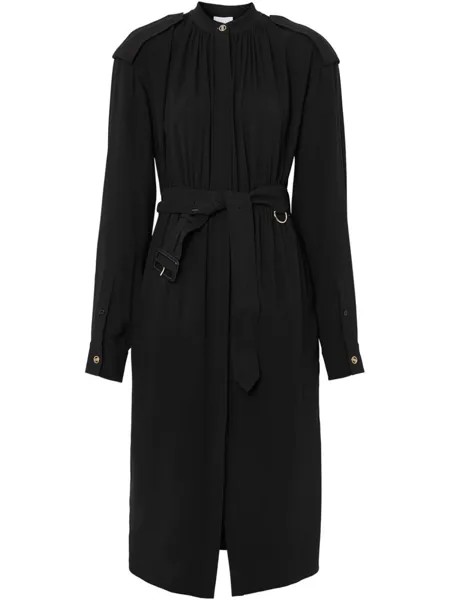 Burberry платье с эполетами, черный
