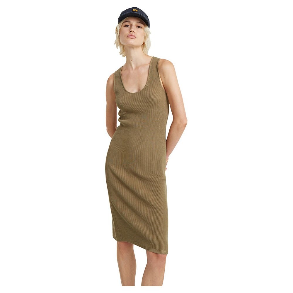 Платье G-Star Bodycon Ribbed, коричневый