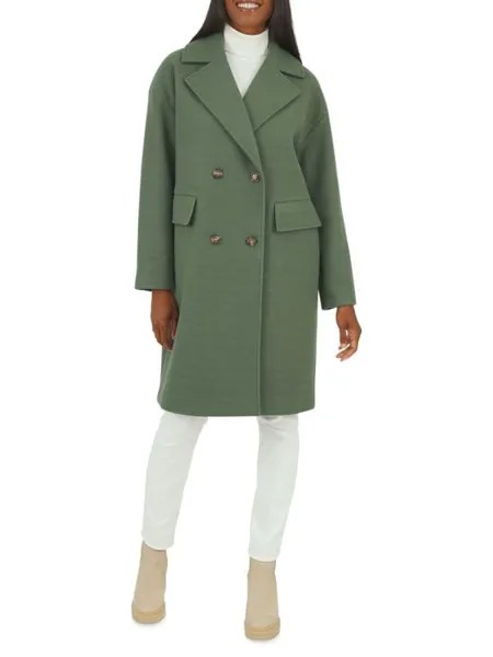 Пальто Rachel Rachel Roy двубортное с узкими лацканами, зеленый