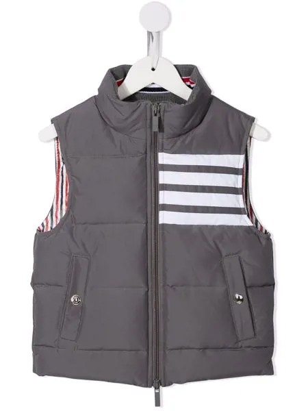 Thom Browne Kids дутый жилет с полосками 4-Bar