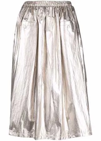 Sara Lanzi юбка миди с эффектом металлик