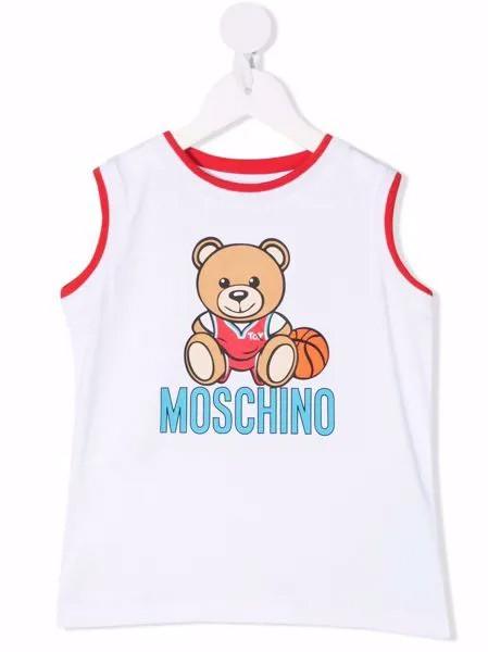 Moschino Kids топ с логотипом