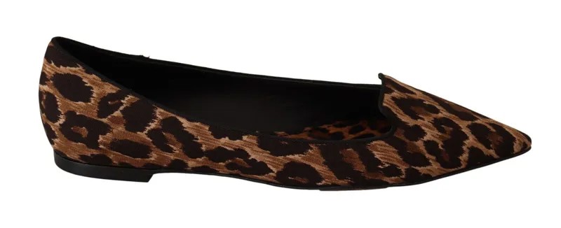 DOLCE - GABBANA Обувь Коричневые лоферы на плоской подошве с леопардовым принтом EU37 / US6,5 Рекомендуемая розничная цена 700 долларов США