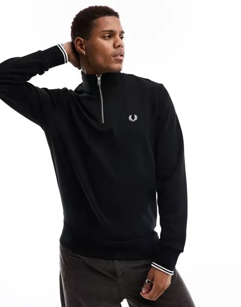 Черная толстовка на молнии Fred Perry