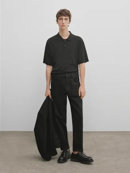 Прямые джинсы - studio Massimo Dutti, черный