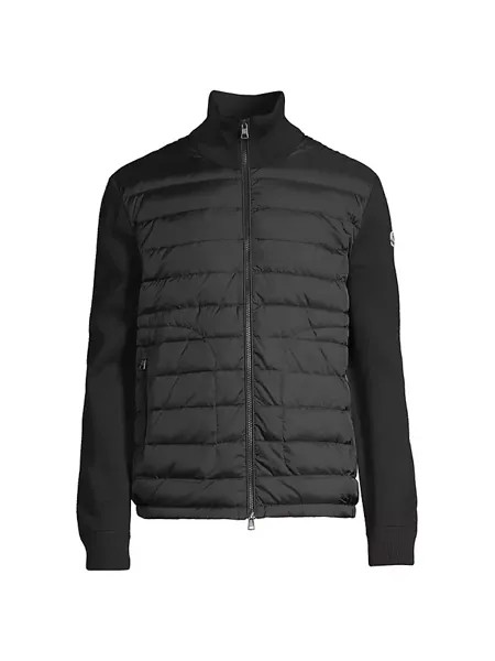 Стеганый кардиган-пуховик Moncler, черный