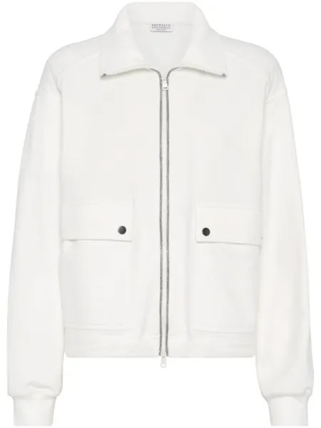 Brunello Cucinelli толстовка с декором Monili, белый