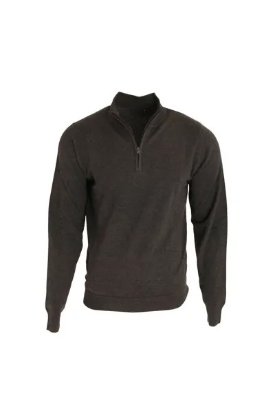 1 4 вязаный свитер с воротником на молнии Premier, серый
