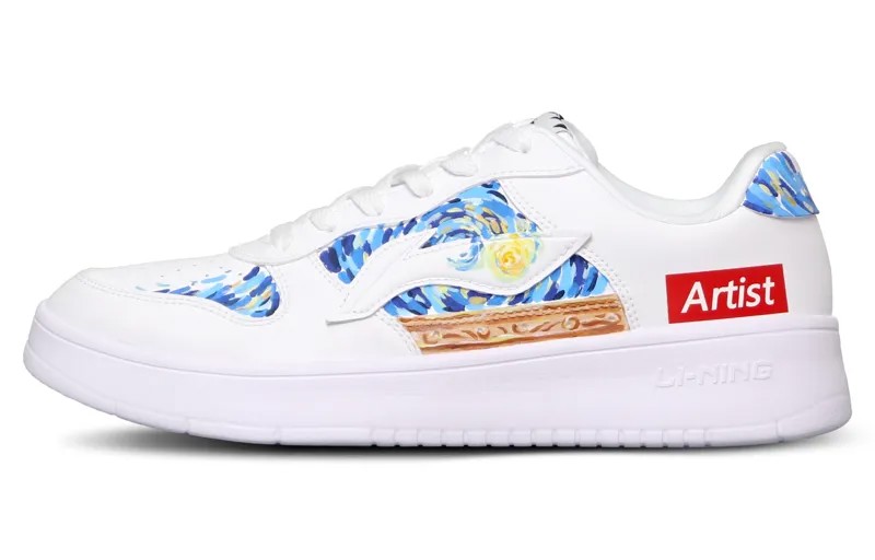 Кроссовки LINING Sports Life Collection Skateboarding Shoes Women's Low-top White/Blue, белый