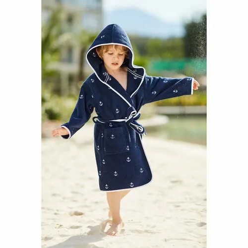 Халат  Soft Cotton, размер 5-6 лет, синий