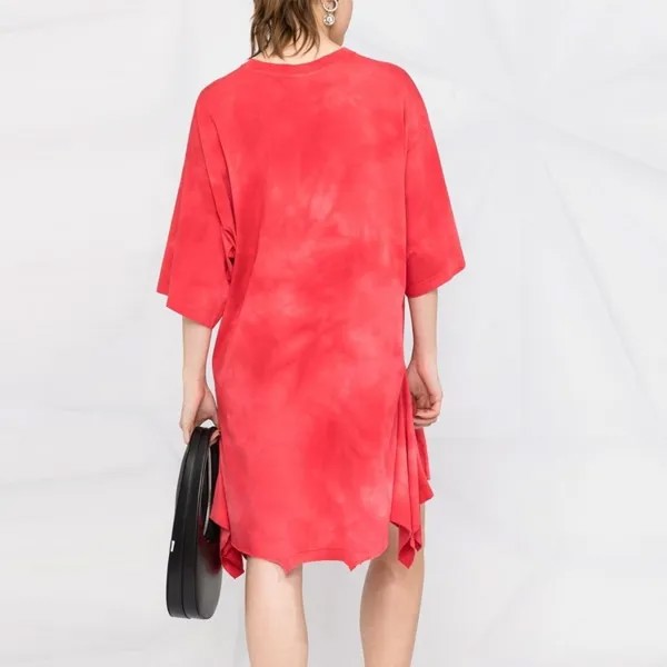 Платье с короткими рукавами женское красное Mm6 Maison Margiela